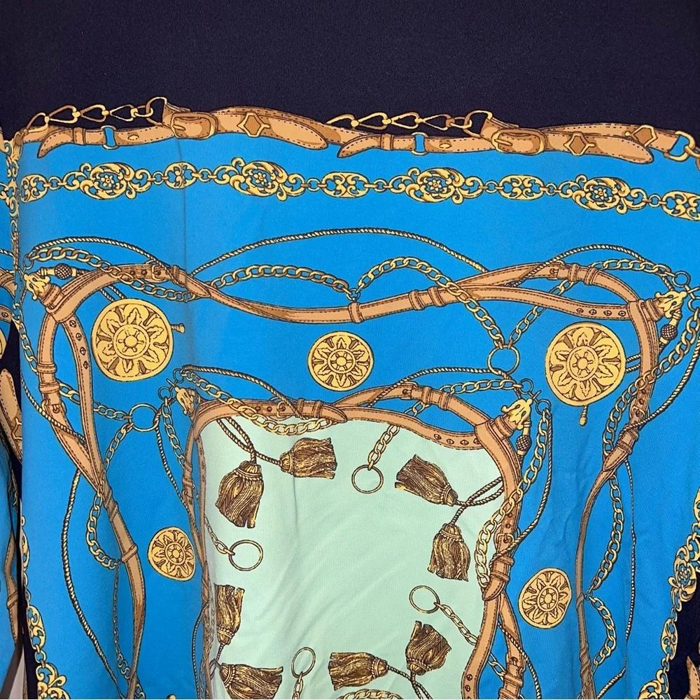 Charter Club Women’s Size XL Boat Neck Top 3/4 Sleeve Gold Treasure Design - Picture 3 of 7